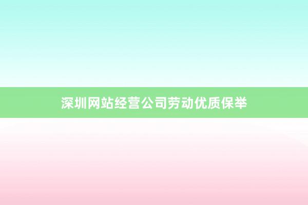深圳网站经营公司劳动优质保举