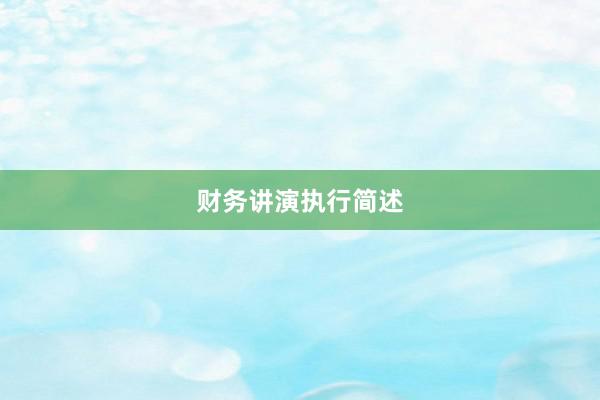 财务讲演执行简述